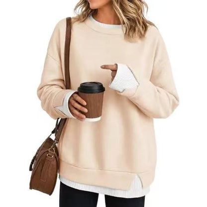 🥰Autumn Sale 50% OFF!💛Women's Loose Faux Two‑Piece Sweatshirt