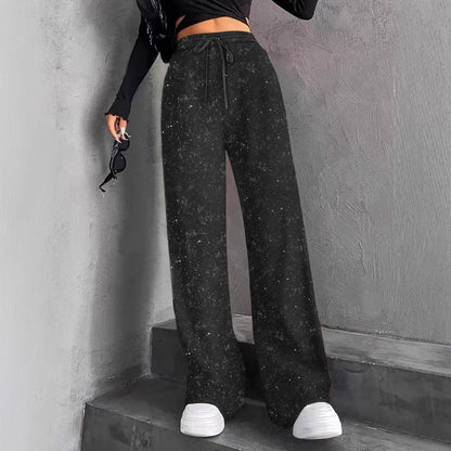 💖LAST DAY SALE 50% OFF💃Women's Sequin Sparkle Wide Leg Pants with Elastic Waistband