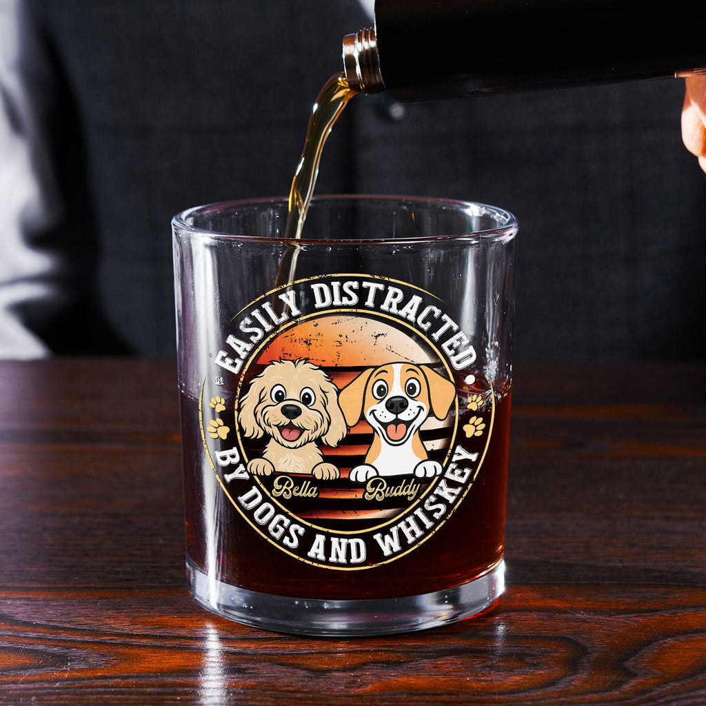 Dogs And Whiskey First - Personalized Whiskey Glass