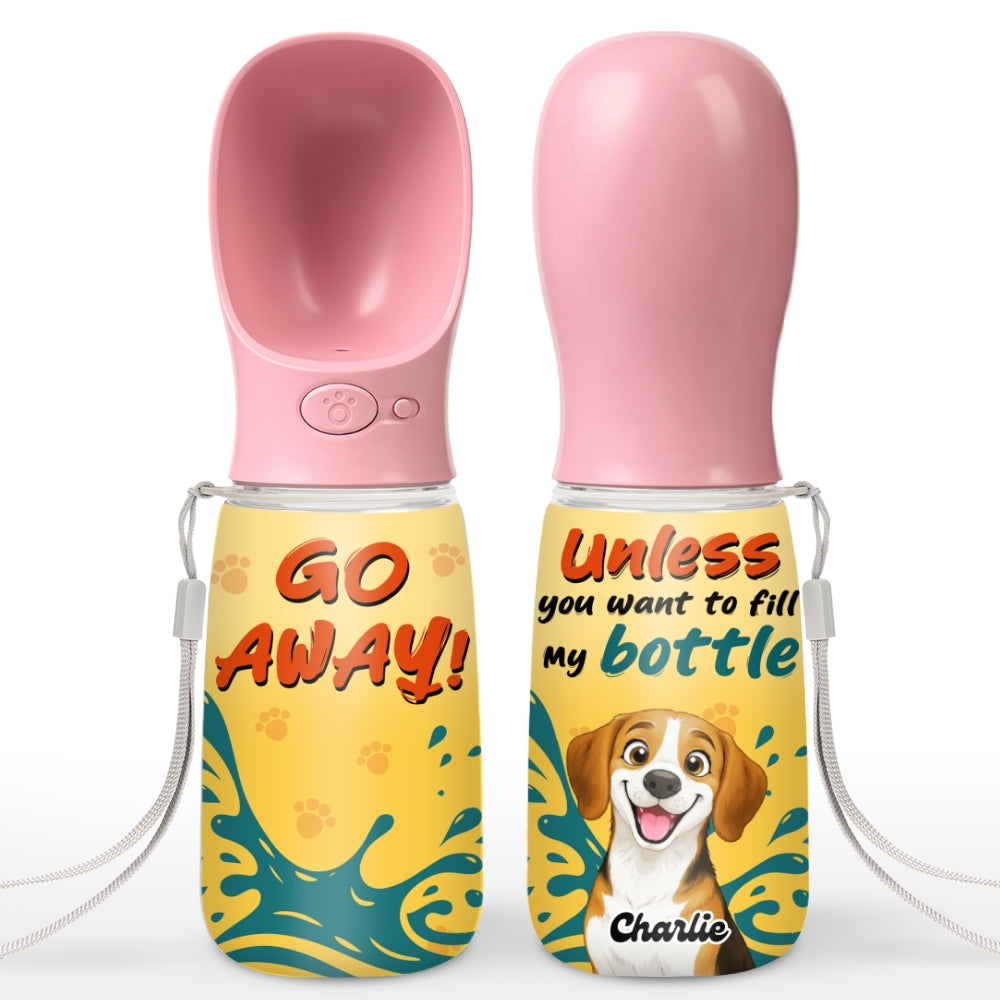 Go Away - Personalized Pet Water Bottle With Drinking Feeder