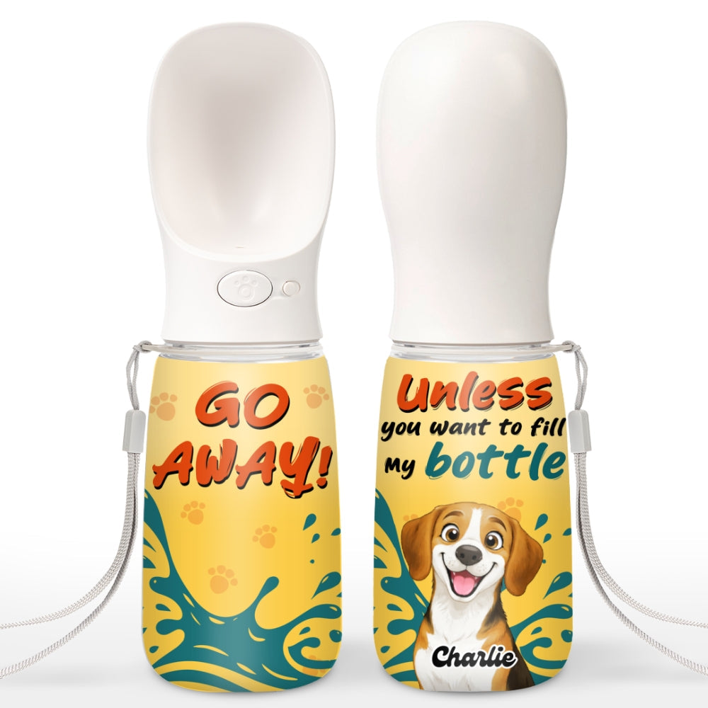 Go Away - Personalized Pet Water Bottle With Drinking Feeder