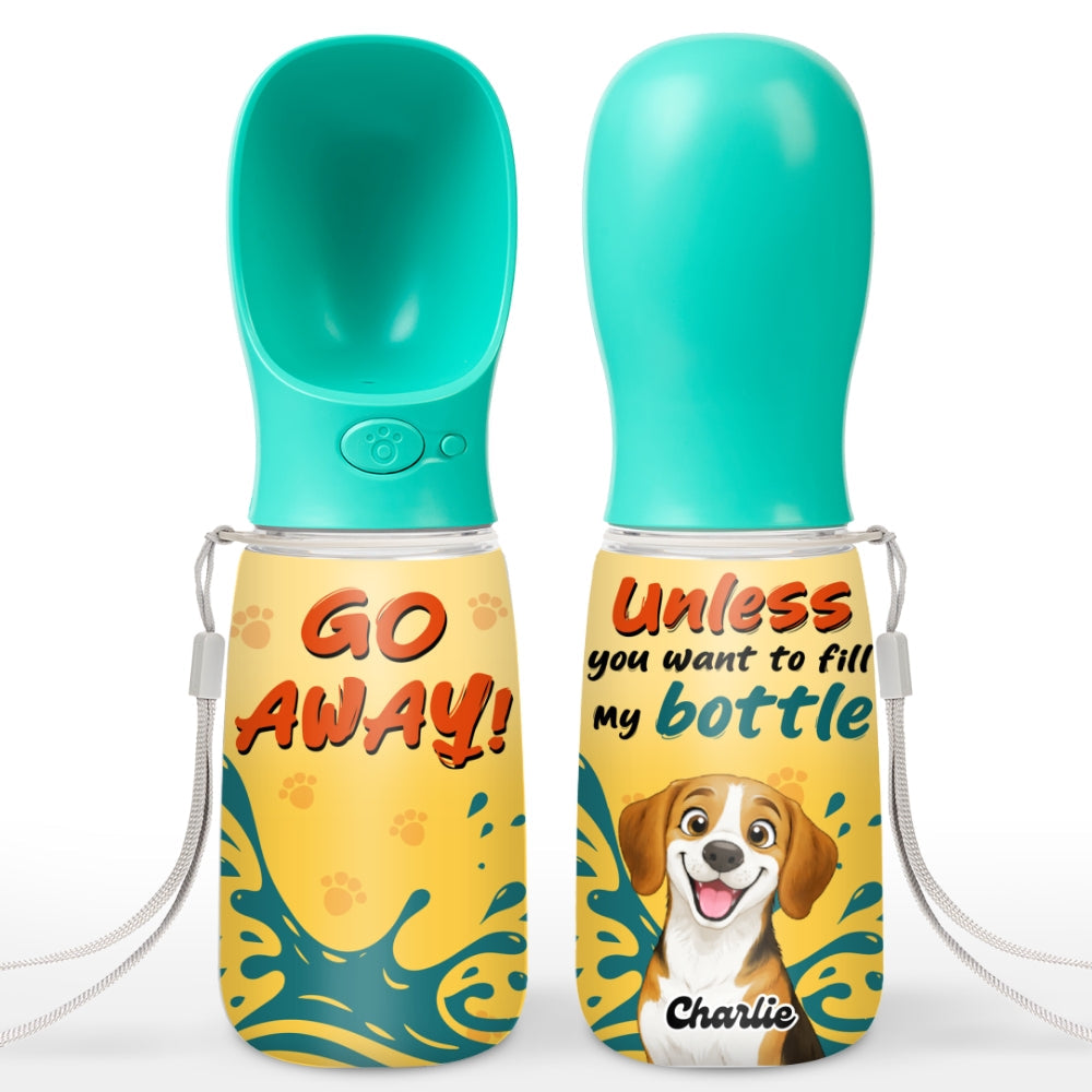 Go Away - Personalized Pet Water Bottle With Drinking Feeder