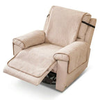 Chenille Scratch-Resistant Recliner Couch Cover With Straps - Snowflake
