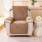 Chenille Scratch-Resistant Recliner Couch Cover With Straps - Snowflake