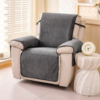 Chenille Scratch-Resistant Recliner Couch Cover With Straps - Snowflake