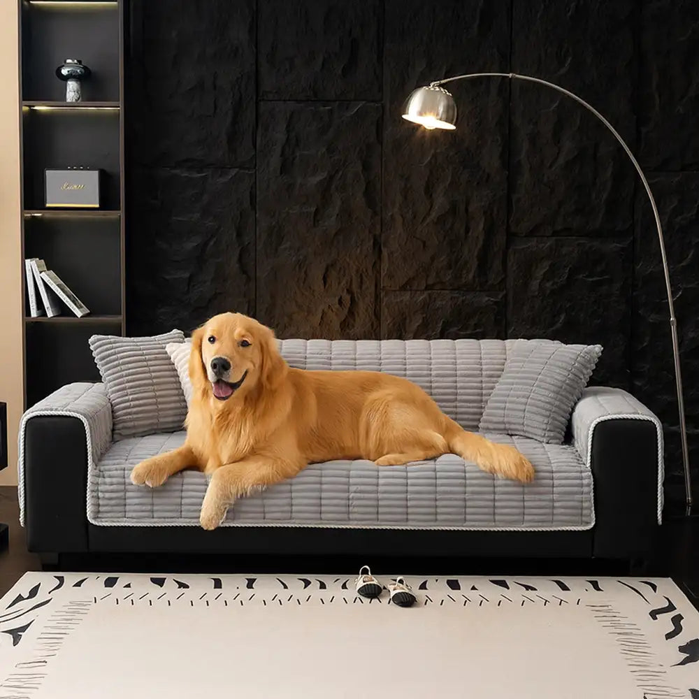 One-Piece Cozy Flannel Sofa Protection Non-Slip Waterproof Sectional Couch Cover