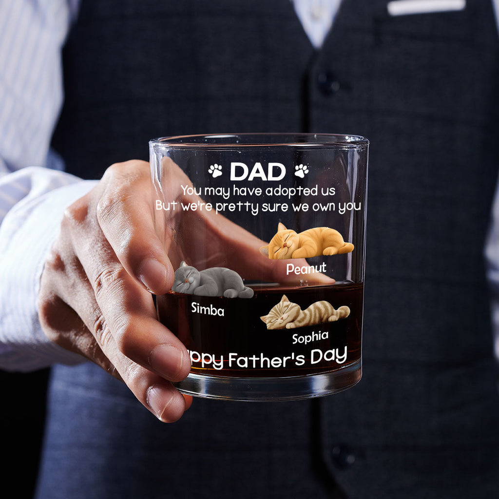 I Own You For Sure Cat Ver - Personalized Whiskey Glass