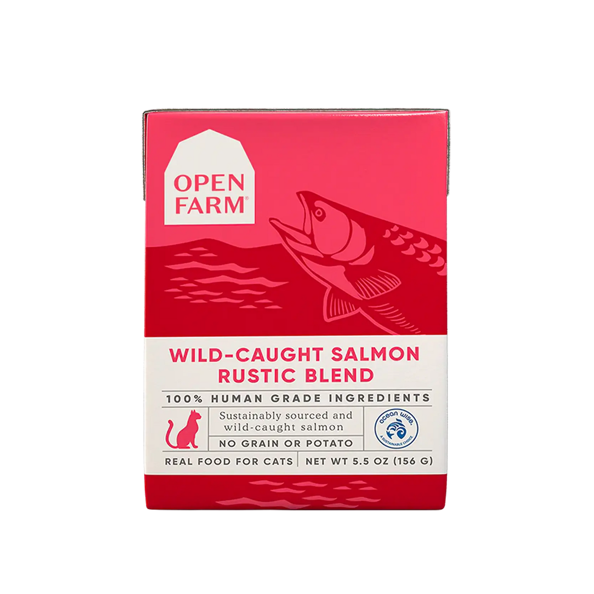EXP: 28 OCT 2026 Open Farm Rustic Blend Wet Cat Food Wild-Caught Salmon 5.5oz