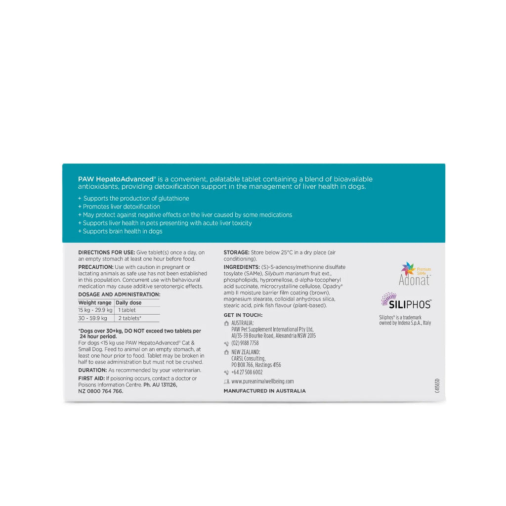 PAW - HepatoAdvanced Liver Supplement for Medium & Large Dogs - 30 Chewable Tablets