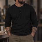 Long Sleeve Cotton Skivvy Henley