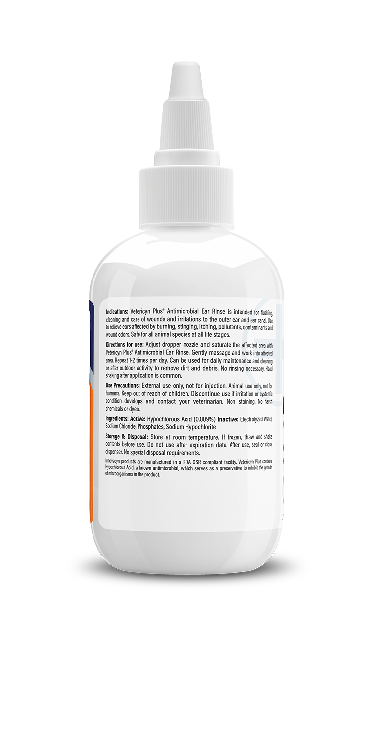 Vetericyn Plus Antimicrobial Ear Rinse for Dogs & Cats, 3-ounce