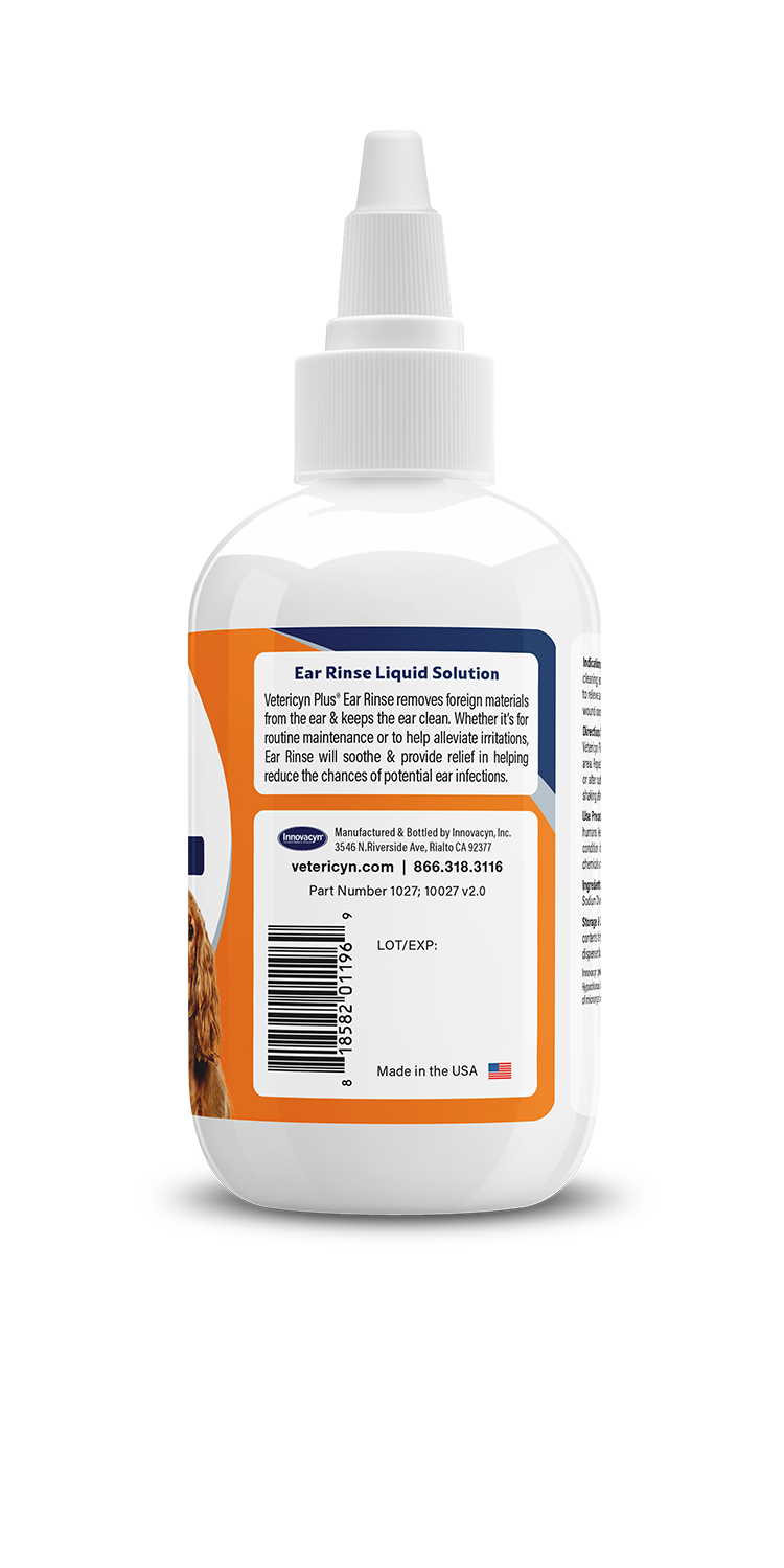 Vetericyn Plus Antimicrobial Ear Rinse for Dogs & Cats, 3-ounce