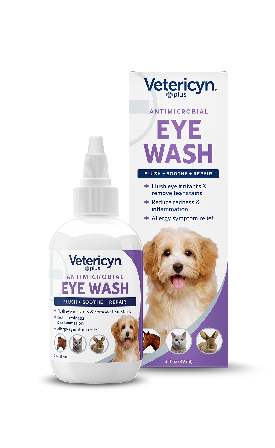 Vetericyn Plus Antimicrobial Eye Wash for Dogs & Cats, 3-ounce