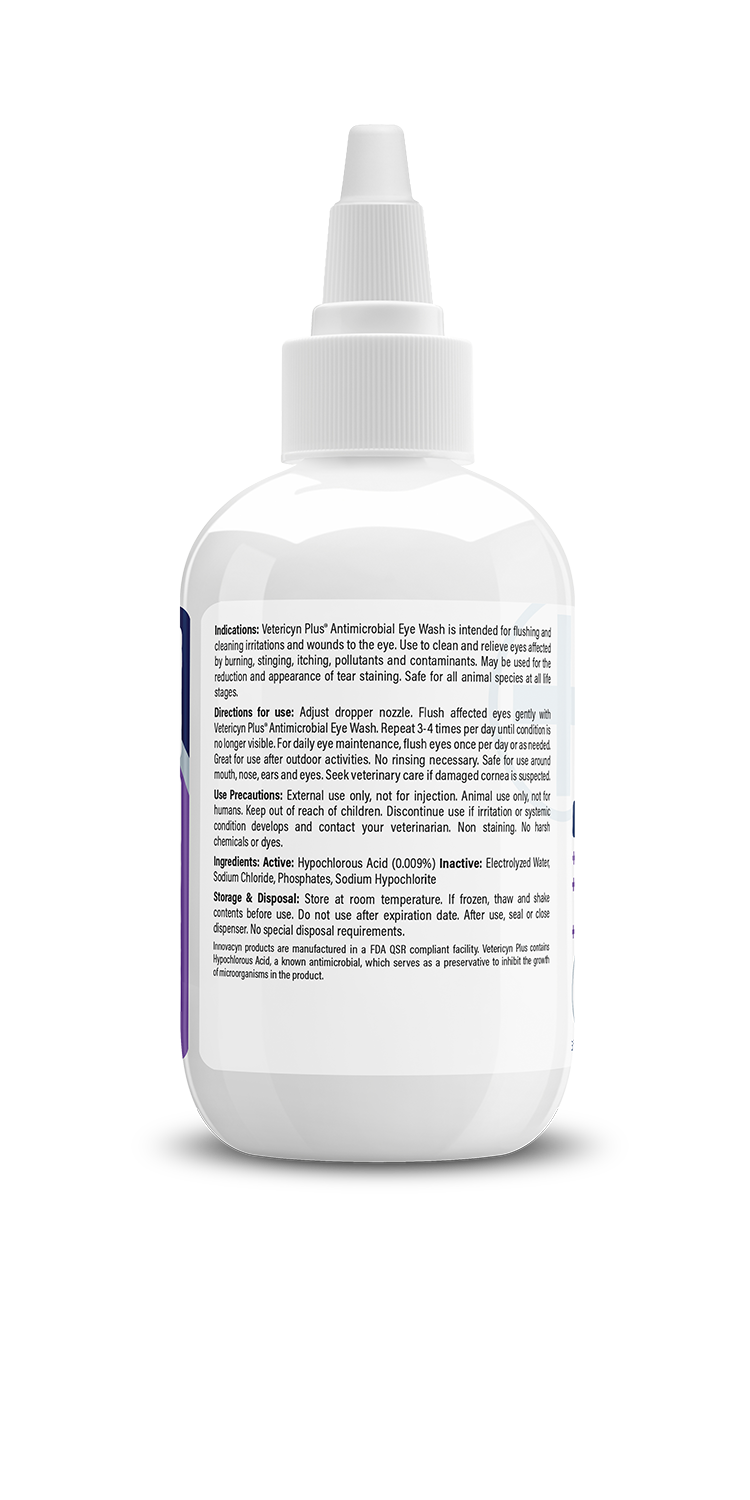 Vetericyn Plus Antimicrobial Eye Wash for Dogs & Cats, 3-ounce