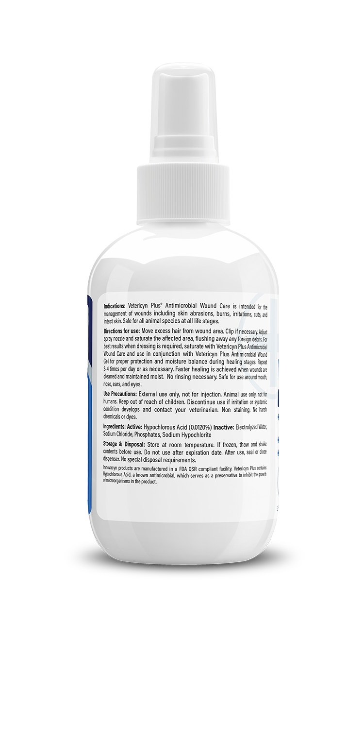 Vetericyn Plus Antimicrobial Dog & Cat Wound Care Spray, 3-ounce