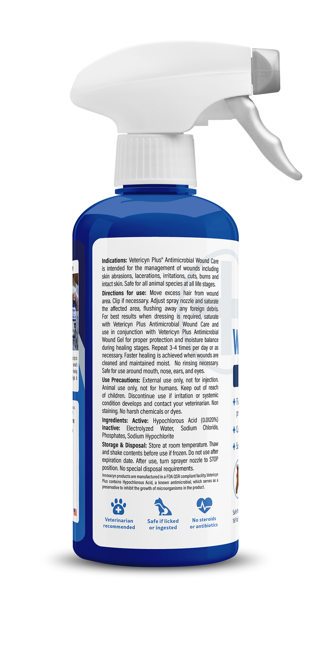Vetericyn Plus Antimicrobial All Animal Wound Care Spray, 16-ounce