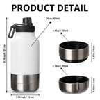 Service Human Cartoon Photo - Personalized 30oz Water Bottle With Pet Bowl