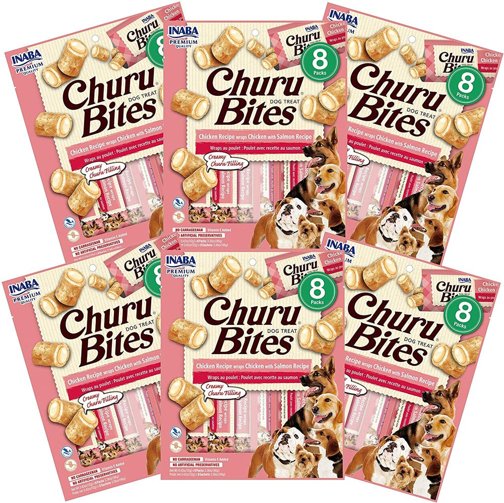 Inaba Dog Treat Churu Bites Wraps Chicken with Salmon