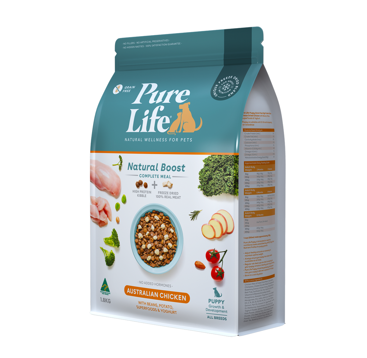 Pure Life Natural Boost Dry Dog Food Puppy Australian Chicken