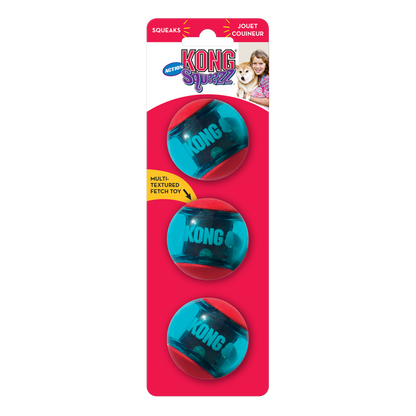 KONG Dog Toys Squeezz Action Ball Red