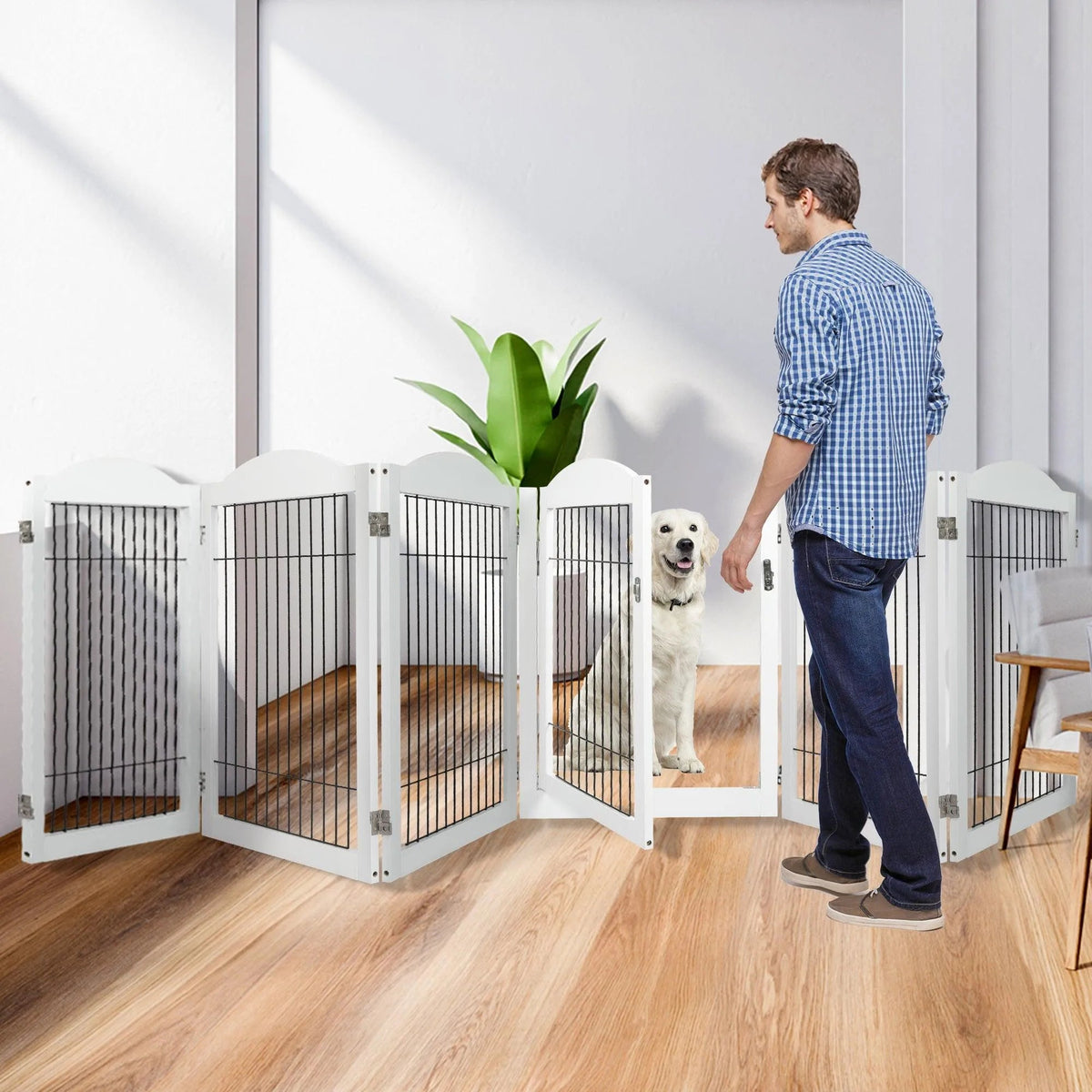 6 Panels Pet Playpen Pet Gate