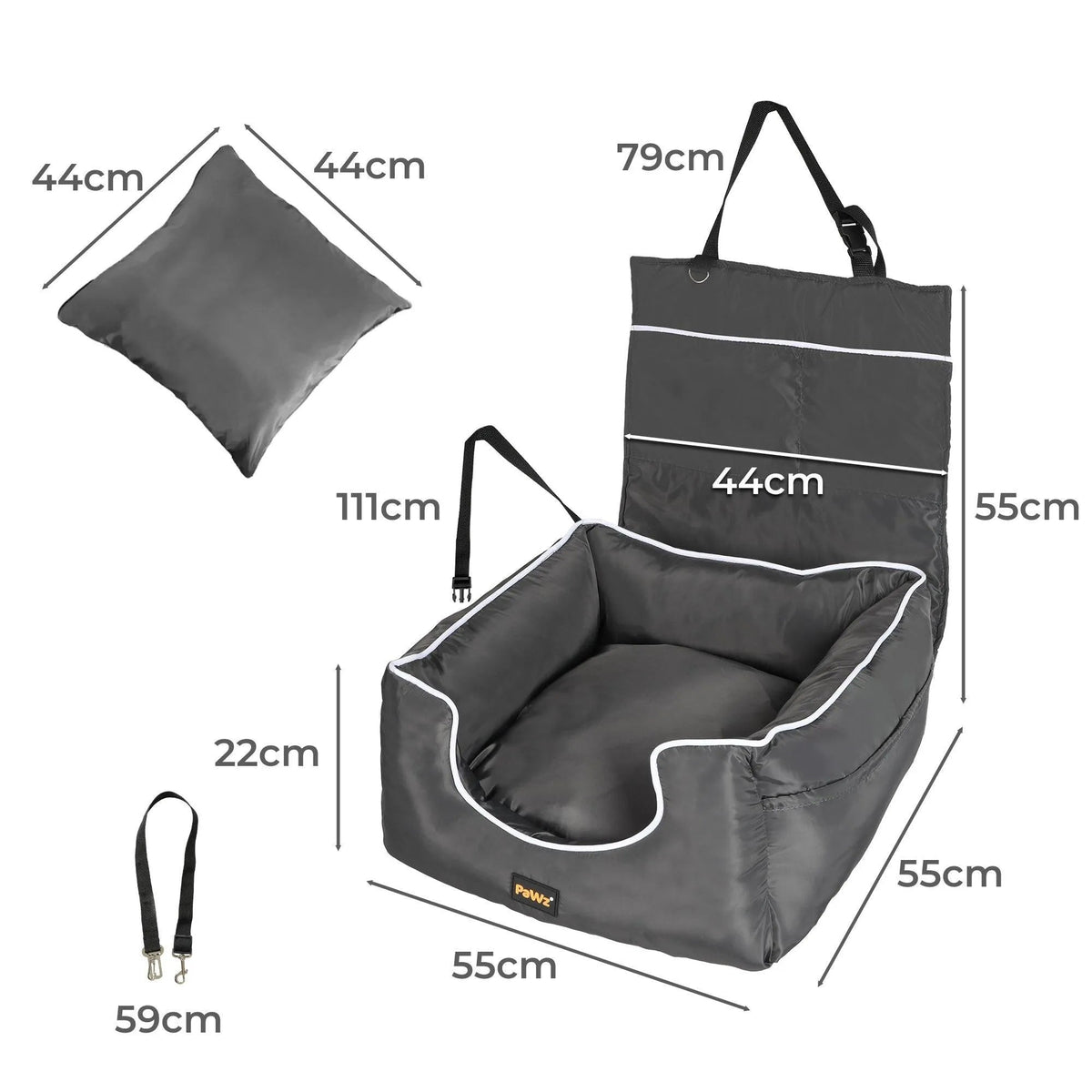 Puppy Car Booster Seat - Grey