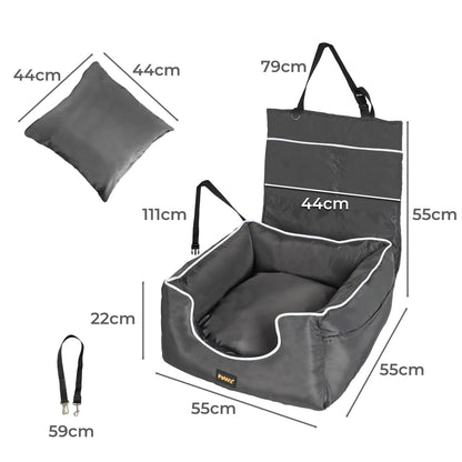 Puppy Car Booster Seat - Grey