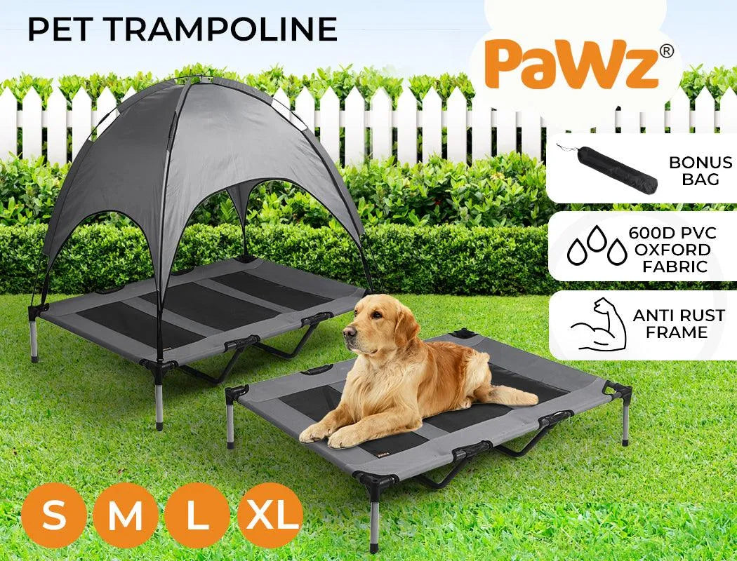 Dog Outdoor Trampoline With Raised Canopy