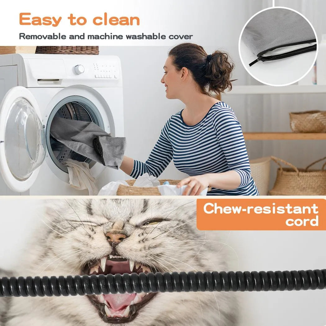 Electric Heating Pet Bed Mat Heated Blanket Pad Timers Removable Cover