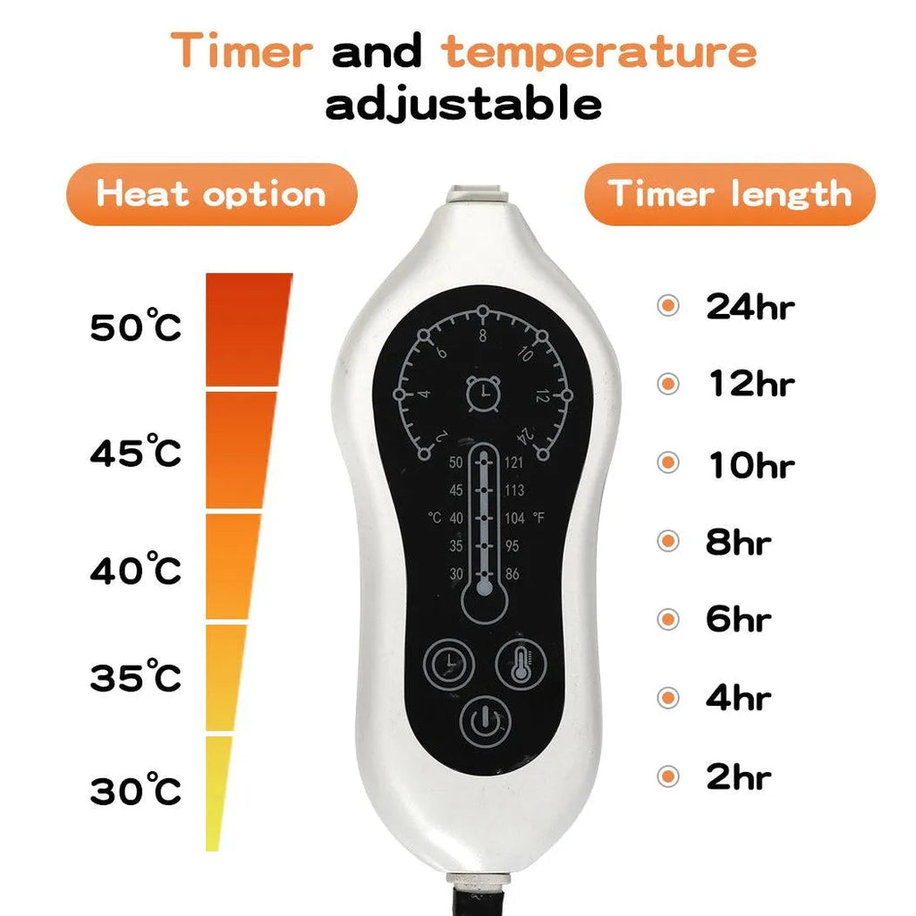Electric Heating Pet Bed Mat Heated Blanket Pad Timers Removable Cover