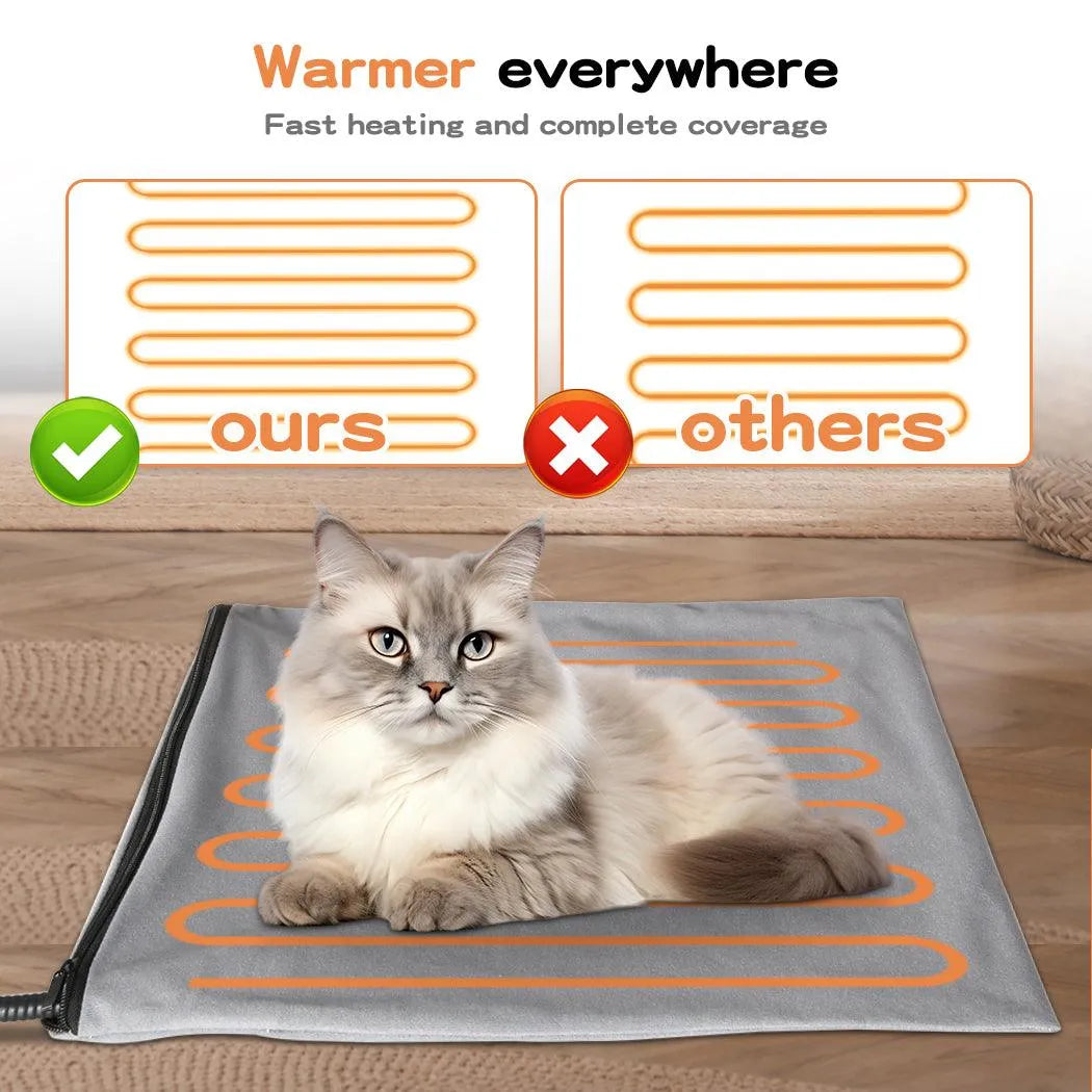 Electric Heating Pet Bed Mat Heated Blanket Pad Timers Removable Cover