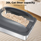 Stainless Steel Cat Litter Box Large Semi-Enclosed