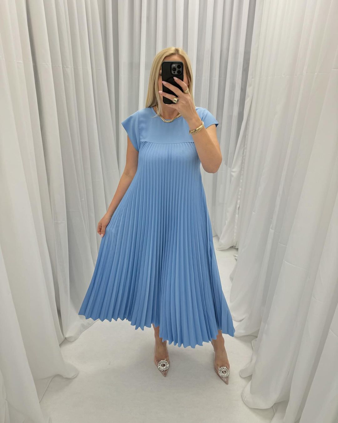 🔥Sunmmer Limited Sale🔥Sleeveless pleated simple solid color dress