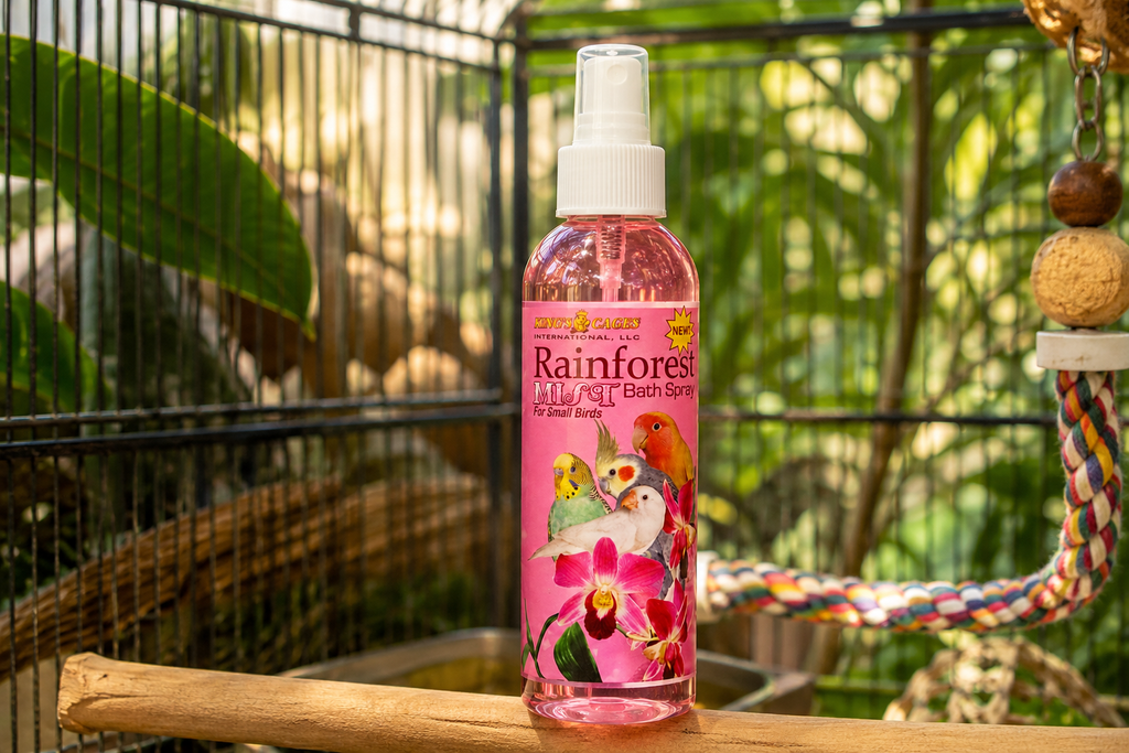 Pink Rainforest Mist Bath Spray for Small Birds 8oz