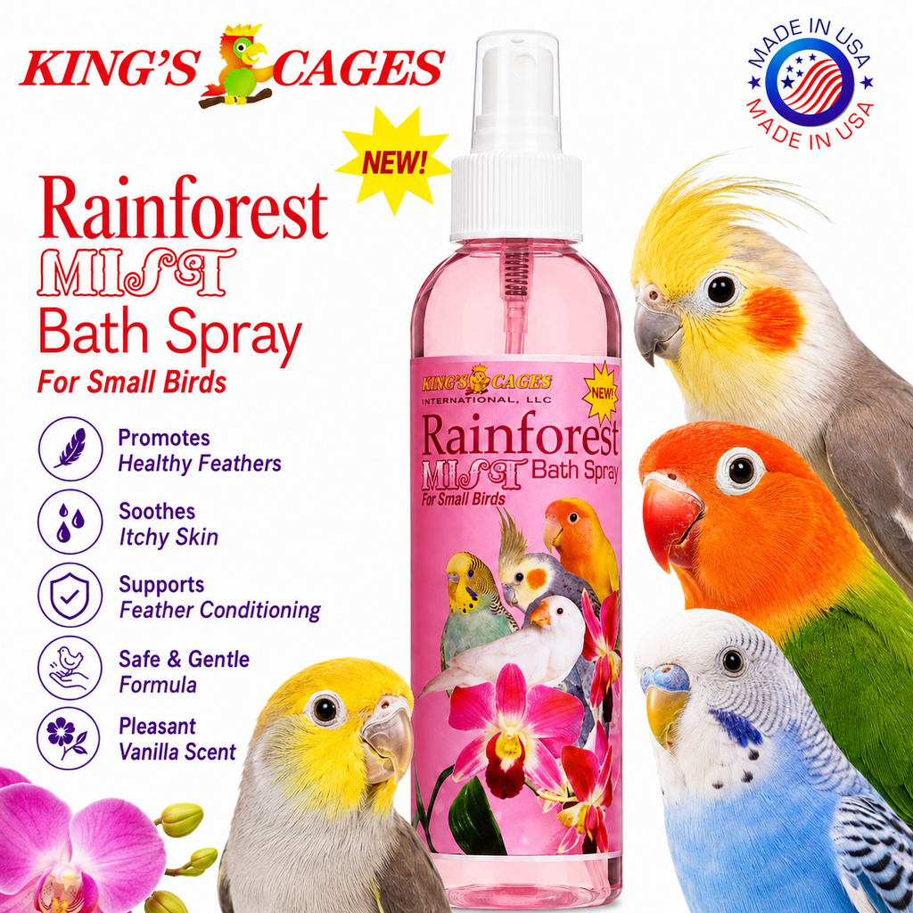 Pink Rainforest Mist Bath Spray for Small Birds 8oz