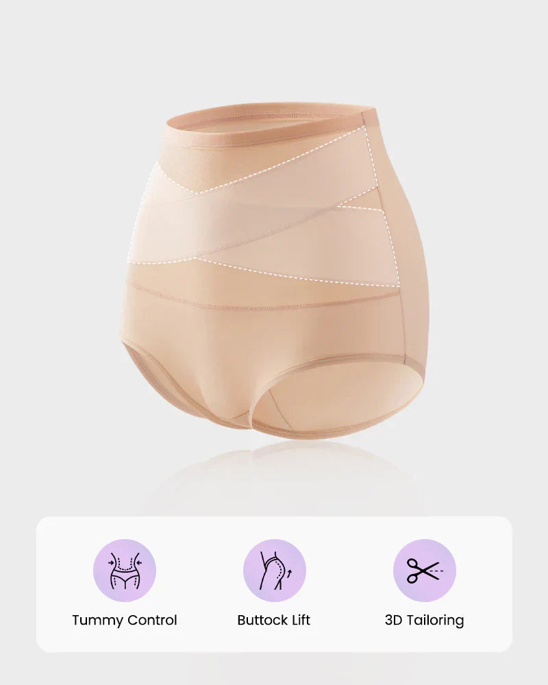 💖Limited Sale 50% OFF💖Plus-Size High-Waist Cross Tummy Control Panties