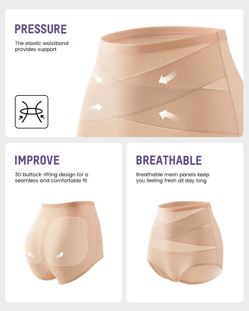 💖Limited Sale 50% OFF💖Plus-Size High-Waist Cross Tummy Control Panties