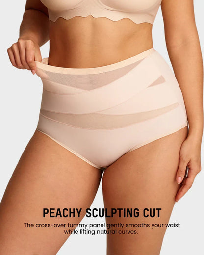 💖Limited Sale 50% OFF💖Plus-Size High-Waist Cross Tummy Control Panties