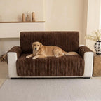 Plush Pet-Friendly Non-Slip One-Piece Sectional Couch Cover Recliner Couch Cover - Strips