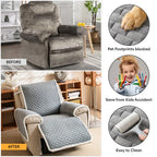 One-Piece Plush Scratch-Resistant Large Sectional Couch Covers with Elastic Straps