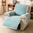 One-Piece Plush Scratch-Resistant Large Sectional Couch Covers with Elastic Straps