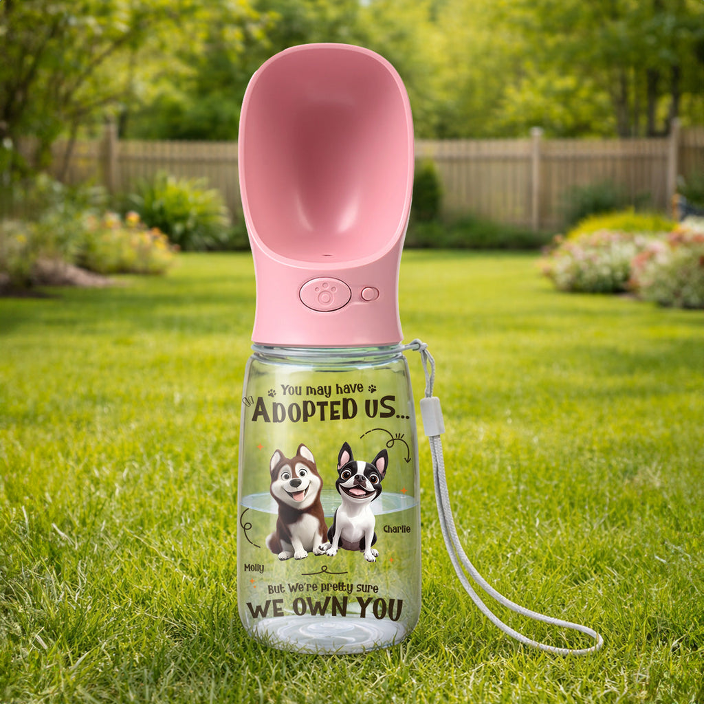 We Own You - Personalized Pet Water Bottle With Drinking Feeder