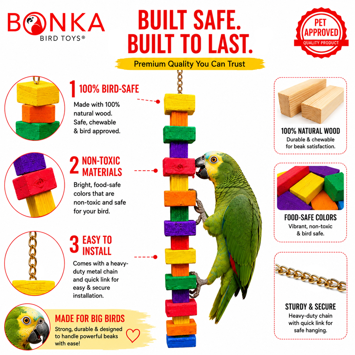 1183 Extra Long Big Bites Rainbow Wood Tower