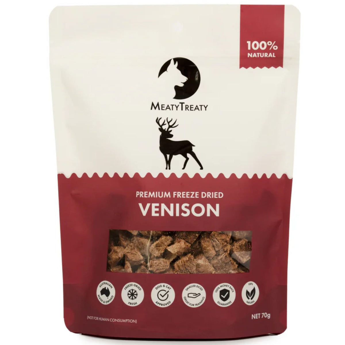 Meaty Treaty Freeze Dried Venison Cat & Dog Treats