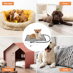 Electric Heating Pet Bed Mat Heated Blanket Pad Timers Removable Cover