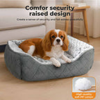 Calming Dog & Cat Bed – Fluffy Plush Washable
