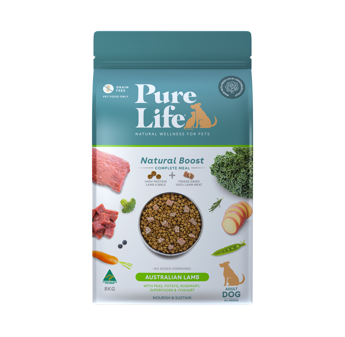 Pure Life Natural Boost Dry Dog Food Adult Australian Lamb