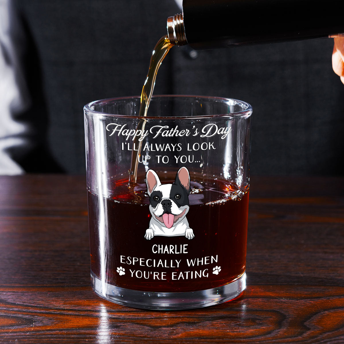 Always Look Up To You - Personalized Whiskey Glass