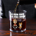 A Man And His Pets - Personalized Whiskey Glass
