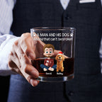 A Man And His Dog Christmas - Personalized Whiskey Glass